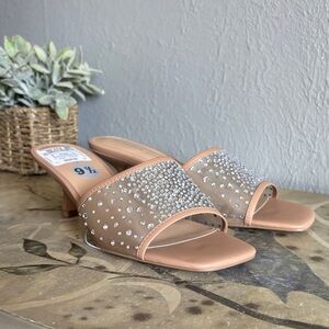Madden Girl Tan Rhinestone Heels